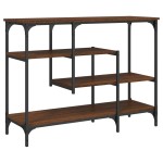 vidaXL Măsuță consolă cu rafturi, stejar maro, 100x35x75 cm vidaXL Măsuță consolă cu rafturi, stejar maro, 100x35x75 cm