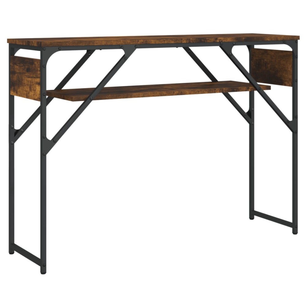 vidaXL Măsuță consolă cu raft stejar afumat 105x30x75cm lemn prelucrat