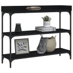 vidaXL Măsuță consolă cu rafturi, negru, 100x30x80 cm vidaXL Măsuță consolă cu rafturi, negru, 100x30x80 cm