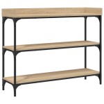 vidaXL Măsuță consolă cu rafturi, stejar sonoma, 100x30x80 cm vidaXL Măsuță consolă cu rafturi, stejar sonoma, 100x30x80 cm