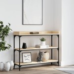 vidaXL Măsuță consolă cu rafturi, stejar sonoma, 100x30x80 cm vidaXL Măsuță consolă cu rafturi, stejar sonoma, 100x30x80 cm