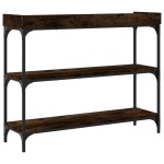 vidaXL Măsuță consolă cu rafturi, stejar fumuriu, 100x30x80 cm vidaXL Măsuță consolă cu rafturi, stejar fumuriu, 100x30x80 cm