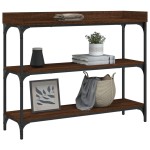 vidaXL Măsuță consolă cu rafturi, stejar maro, 100x30x80 cm vidaXL Măsuță consolă cu rafturi, stejar maro, 100x30x80 cm