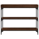 vidaXL Măsuță consolă cu rafturi, stejar maro, 100x30x80 cm vidaXL Măsuță consolă cu rafturi, stejar maro, 100x30x80 cm