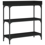 vidaXL Măsuță consolă cu rafturi, negru, 75x30x80 cm vidaXL Măsuță consolă cu rafturi, negru, 75x30x80 cm