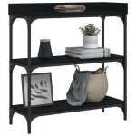 vidaXL Măsuță consolă cu rafturi, negru, 75x30x80 cm vidaXL Măsuță consolă cu rafturi, negru, 75x30x80 cm