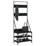 vidaXL Suport de haine cu raft de pantofi, negru, 70x40x184 cm vidaXL Suport de haine cu raft de pantofi, negru, 70x40x184 cm
