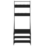 vidaXL Suport de haine cu raft de pantofi, negru, 70x40x184 cm vidaXL Suport de haine cu raft de pantofi, negru, 70x40x184 cm