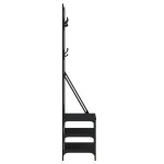 vidaXL Suport de haine cu raft de pantofi, negru, 70x40x184 cm vidaXL Suport de haine cu raft de pantofi, negru, 70x40x184 cm
