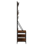 vidaXL Suport de haine cu raft pantofi, stejar maro, 100x40x184 cm vidaXL Suport de haine cu raft pantofi, stejar maro, 100x40x184 cm