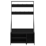 vidaXL Suport de haine cu raft de pantofi, negru, 100x41x184 cm vidaXL Suport de haine cu raft de pantofi, negru, 100x41x184 cm