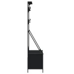 vidaXL Suport de haine cu raft de pantofi, negru, 100x41x184 cm vidaXL Suport de haine cu raft de pantofi, negru, 100x41x184 cm