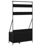 vidaXL Suport de haine cu raft de pantofi, negru, 100x41x184 cm vidaXL Suport de haine cu raft de pantofi, negru, 100x41x184 cm
