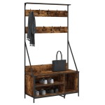vidaXL Suport de haine cu raft de pantofi stejar fumuriu 100x41x184 cm vidaXL Suport de haine cu raft de pantofi stejar fumuriu 100x41x184 cm