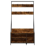 vidaXL Suport de haine cu raft de pantofi stejar fumuriu 100x41x184 cm vidaXL Suport de haine cu raft de pantofi stejar fumuriu 100x41x184 cm