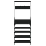 vidaXL Suport de haine cu raft de pantofi, negru, 70x34x184 cm vidaXL Suport de haine cu raft de pantofi, negru, 70x34x184 cm