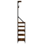 vidaXL Suport de haine cu raft de pantofi stejar fumuriu, 70x34x184 cm vidaXL Suport de haine cu raft de pantofi stejar fumuriu, 70x34x184 cm