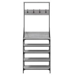 vidaXL Suport de haine cu raft pantofi, sonoma gri, 70x34x184 cm vidaXL Suport de haine cu raft pantofi, sonoma gri, 70x34x184 cm
