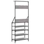 vidaXL Suport de haine cu raft pantofi, sonoma gri, 70x34x184 cm vidaXL Suport de haine cu raft pantofi, sonoma gri, 70x34x184 cm