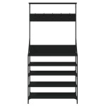 vidaXL Suport de haine cu raft de pantofi, negru, 90x34x184 cm vidaXL Suport de haine cu raft de pantofi, negru, 90x34x184 cm