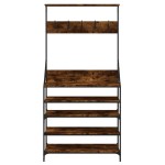 vidaXL Suport de haine cu raft de pantofi stejar fumuriu, 90x34x184 cm vidaXL Suport de haine cu raft de pantofi stejar fumuriu, 90x34x184 cm