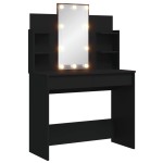 vidaXL Masă de toaletă cu LED-uri, negru, 96x40x142 cm vidaXL Masă de toaletă cu LED-uri, negru, 96x40x142 cm
