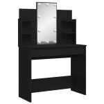 vidaXL Masă de toaletă cu LED-uri, negru, 96x40x142 cm vidaXL Masă de toaletă cu LED-uri, negru, 96x40x142 cm