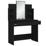 vidaXL Masă de toaletă cu LED-uri, negru, 96x40x142 cm vidaXL Masă de toaletă cu LED-uri, negru, 96x40x142 cm