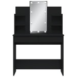 vidaXL Masă de toaletă cu LED-uri, negru, 96x40x142 cm vidaXL Masă de toaletă cu LED-uri, negru, 96x40x142 cm