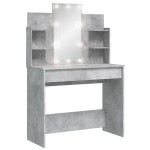 vidaXL Masă de toaletă cu LED-uri, gri beton, 96x40x142 cm vidaXL Masă de toaletă cu LED-uri, gri beton, 96x40x142 cm