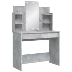 vidaXL Masă de toaletă cu LED-uri, gri beton, 96x40x142 cm vidaXL Masă de toaletă cu LED-uri, gri beton, 96x40x142 cm