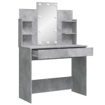 vidaXL Masă de toaletă cu LED-uri, gri beton, 96x40x142 cm vidaXL Masă de toaletă cu LED-uri, gri beton, 96x40x142 cm