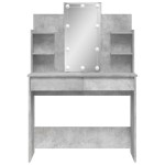 vidaXL Masă de toaletă cu LED-uri, gri beton, 96x40x142 cm vidaXL Masă de toaletă cu LED-uri, gri beton, 96x40x142 cm