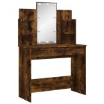 vidaXL Masă de toaletă cu LED-uri, stejar fumuriu, 96x40x142 cm vidaXL Masă de toaletă cu LED-uri, stejar fumuriu, 96x40x142 cm
