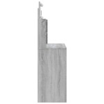 vidaXL Masă de toaletă cu LED-uri, gri sonoma, 96x40x142 cm