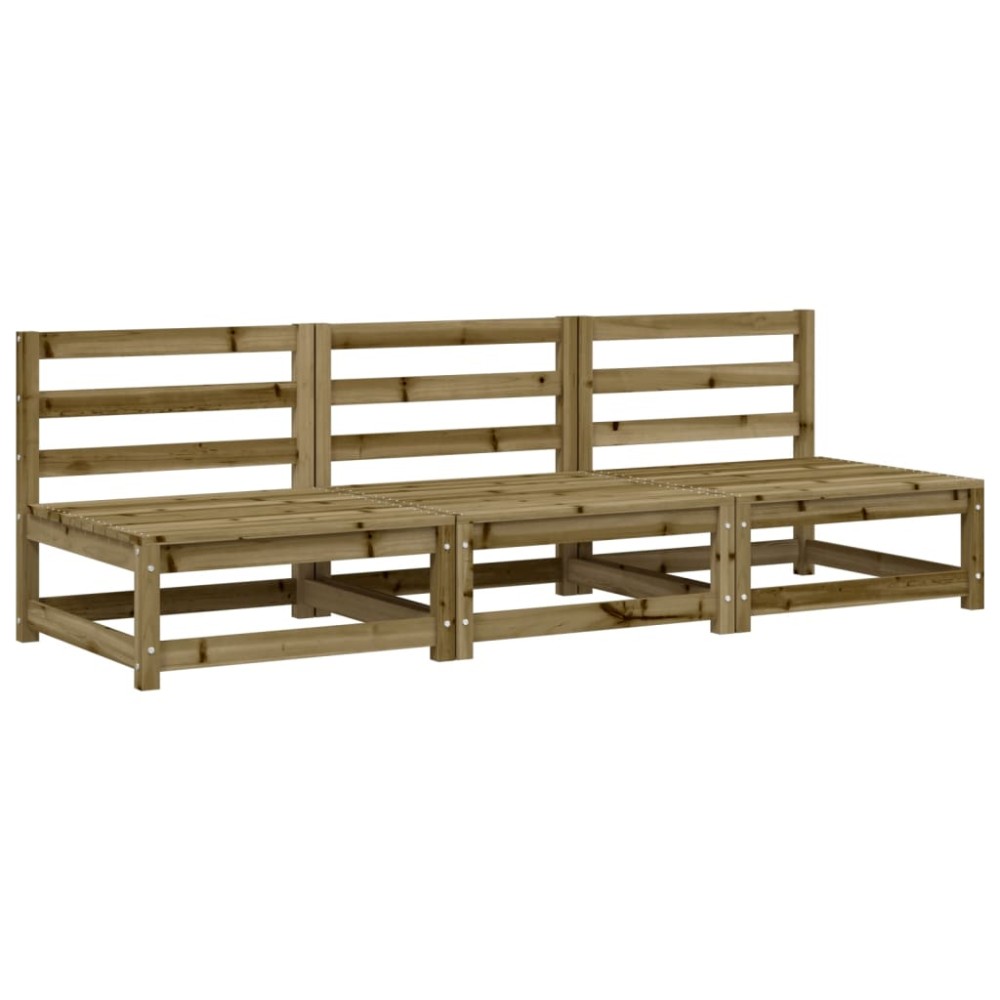 vidaXL Canapele grădină fără cotiere 3 buc. 70x70x67cm lemn pin tratat