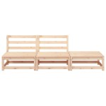 vidaXL Canapea de grădină fără brațe cu taburet, lemn masiv de pin