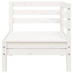 vidaXL Canapea de grădină cu 3 locuri/taburet, alb, lemn masiv de pin