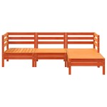 vidaXL Canapea de grădină 3 locuri/taburet, maro ceruit lemn masiv pin