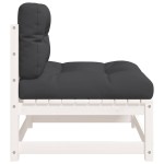 vidaXL Canapele de grădină fără cotiere, cu perne, 2 buc., alb vidaXL Canapele de grădină fără cotiere, cu perne, 2 buc., alb