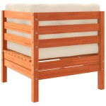 vidaXL Canapea de colț cu perne pentru grădină, maro ceruit