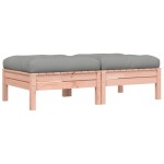 vidaXL Taburete de grădină cu perne, 2 buc., lemn masiv douglas