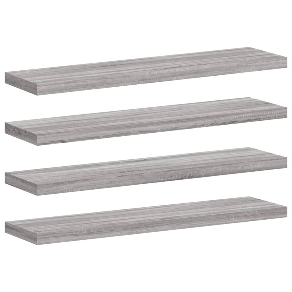 vidaXL Rafturi de perete, 4 buc., gri sonoma, 40x10x1,5 cm, lemn