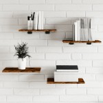 vidaXL Rafturi perete 4 buc. stejar fumuriu 40x30x1,5 cm lemn compozit vidaXL Rafturi perete 4 buc. stejar fumuriu 40x30x1,5 cm lemn compozit