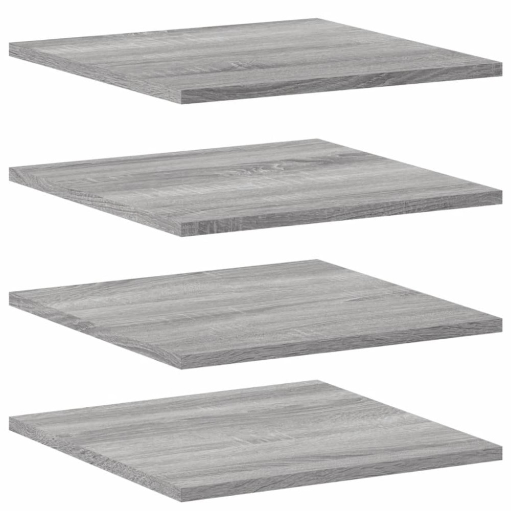 vidaXL Rafturi de perete, 4 buc., gri sonoma, 40x40x1,5 cm, lemn