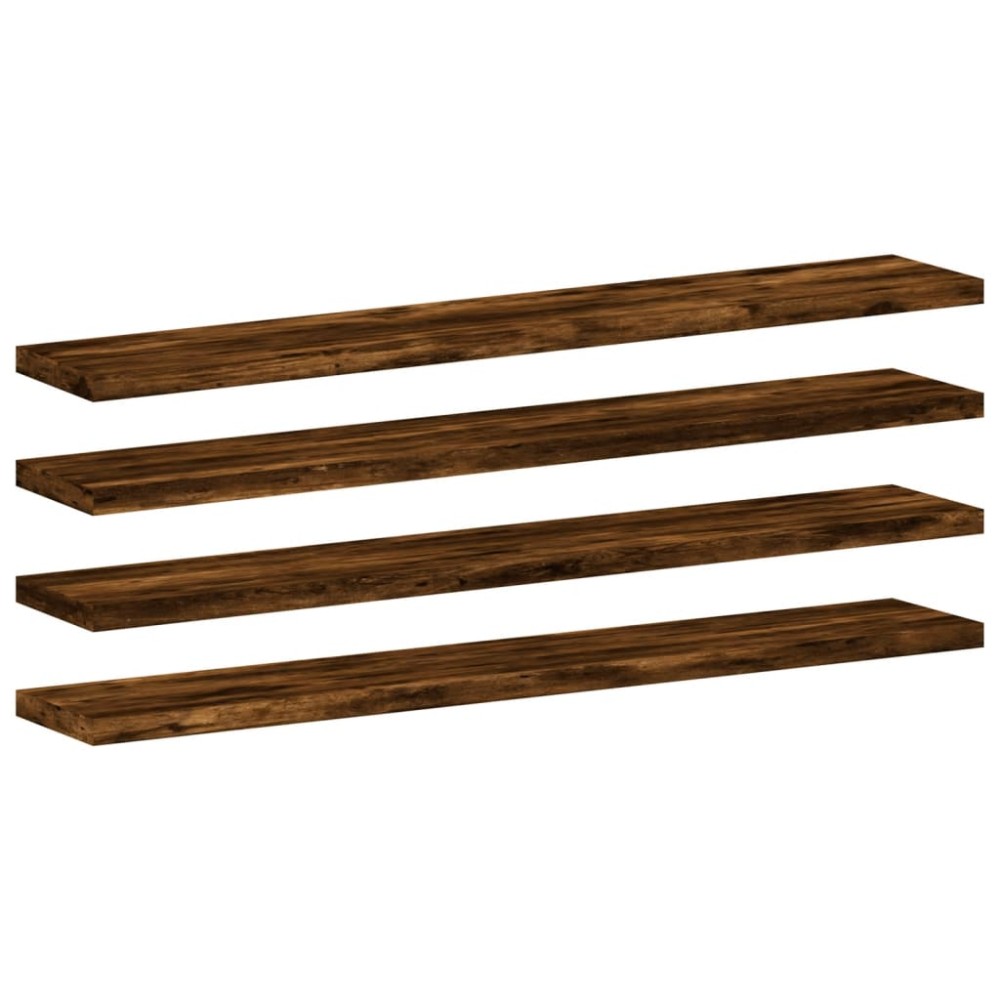 vidaXL Rafturi perete 4 buc. stejar fumuriu 60x10x1,5 cm lemn compozit