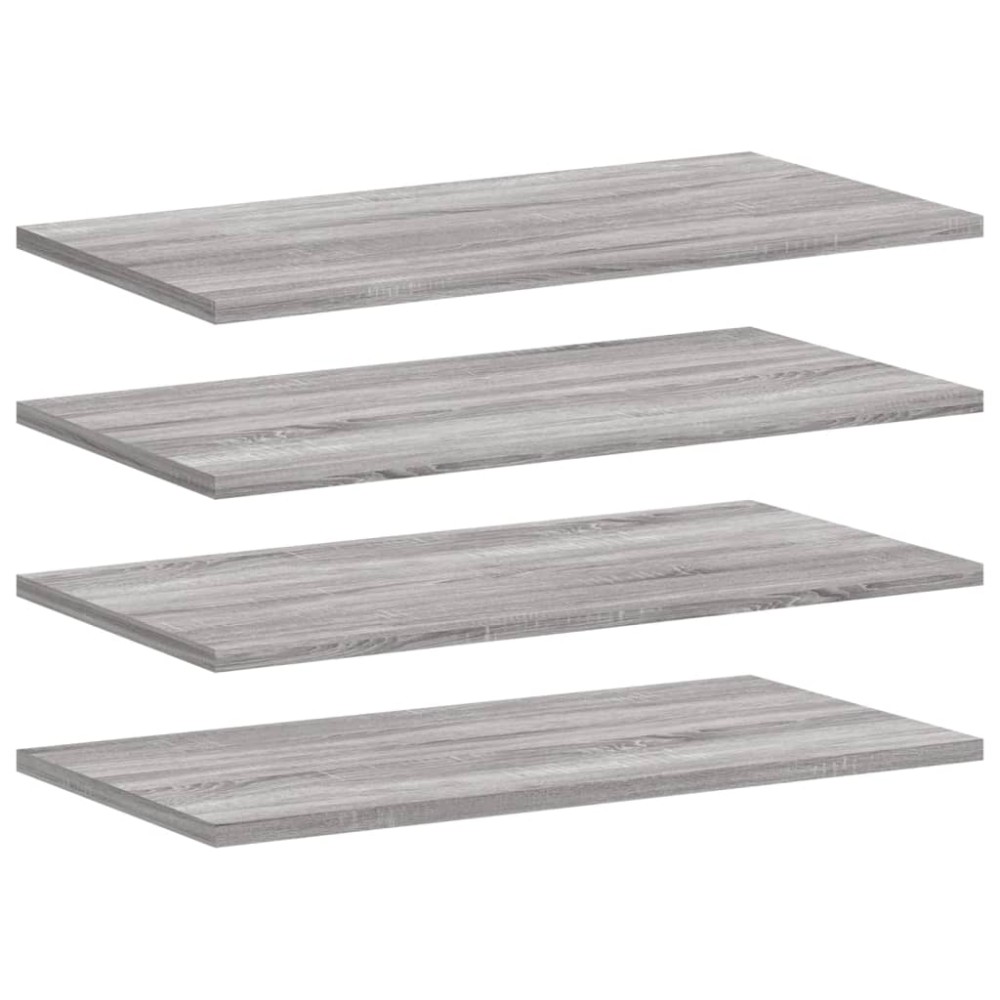vidaXL Rafturi de perete, 4 buc., gri sonoma, 60x20x1,5 cm, lemn