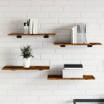 vidaXL Rafturi perete 4 buc. stejar fumuriu 60x30x1,5 cm lemn compozit vidaXL Rafturi perete 4 buc. stejar fumuriu 60x30x1,5 cm lemn compozit