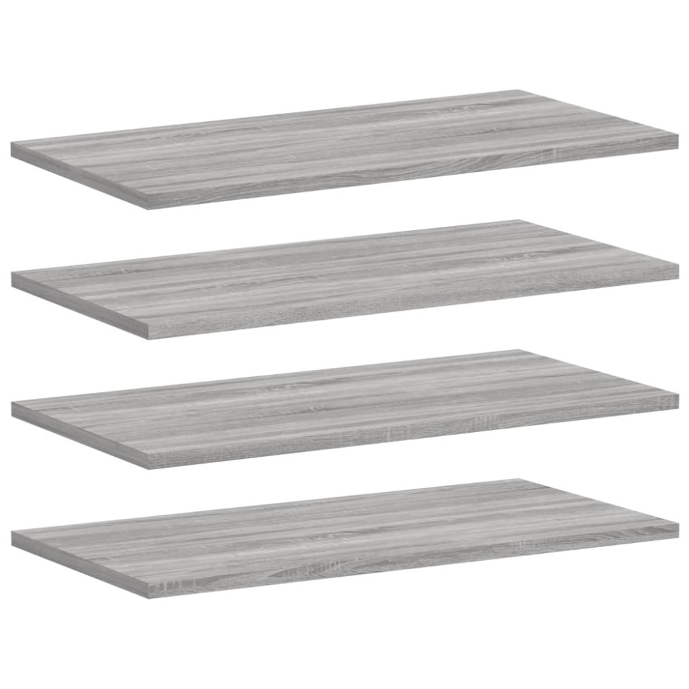 vidaXL Rafturi de perete, 4 buc., gri sonoma, 60x30x1,5 cm, lemn