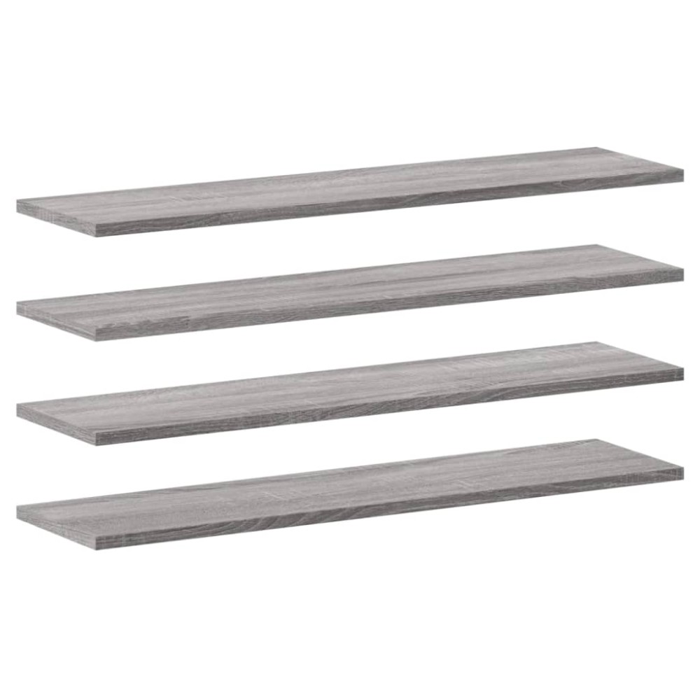 vidaXL Rafturi de perete, 4 buc., gri sonoma, 80x20x1,5 cm, lemn